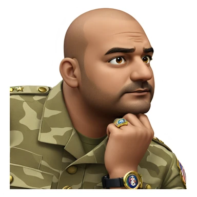 thoughtful military man in jewelry sticker