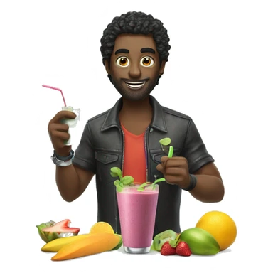 A rockstar making a smoothie  sticker