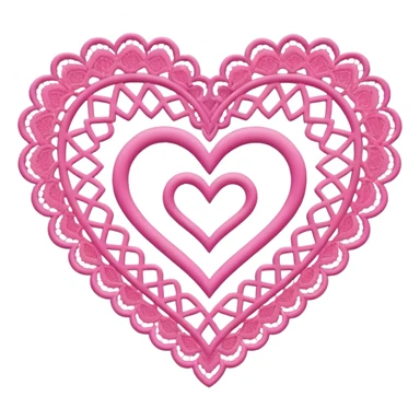 pink lace heart sticker