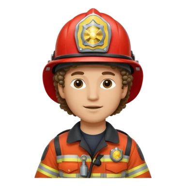 fireman with curly hair  sticker