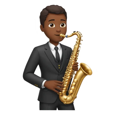 black man playing saxophone sticker