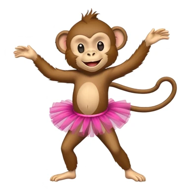 Monkey in tutu dancing  sticker