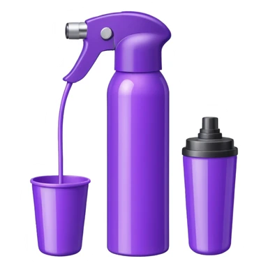 violet hair spray bottle with Cup-Fitting Actuator sticker