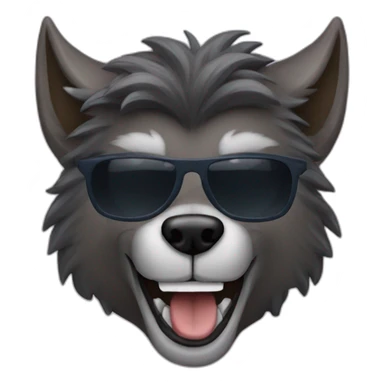 Werewolf with sunglasses smiling  sticker