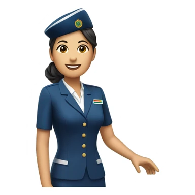 Flight attendant Asian with Italy behind her sticker