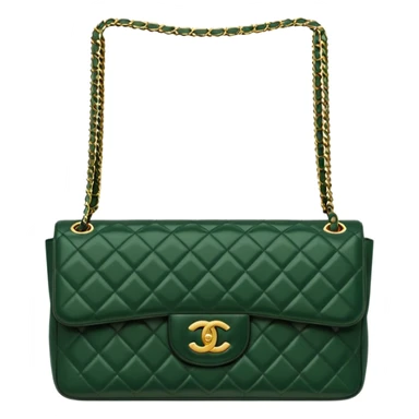 chanel dark green color bag sticker