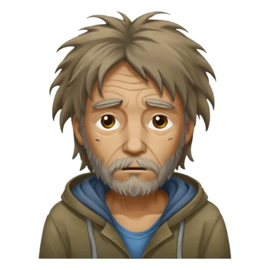 very dirty looking homeless person very very dirty and smelly looking face only sticker