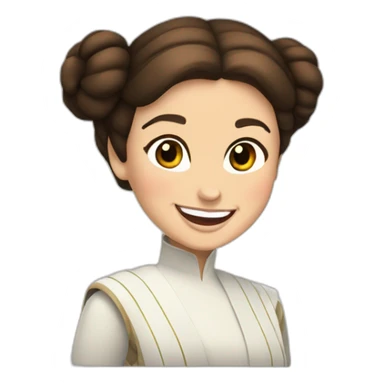 princesa Leia sonriendo dientes sticker