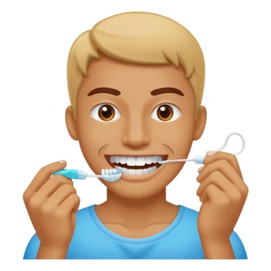 usar seda dental en los dientes/ use dental floss on your teeth sticker