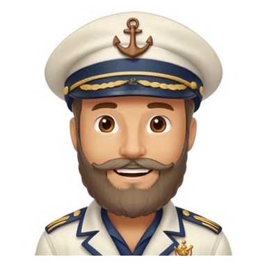 nautical ship captain with hat and beard sticker