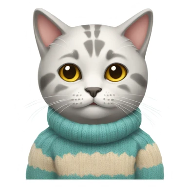 cat wearing a sweater sticker