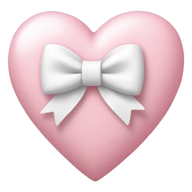 Pastel pink heart with white bow sticker