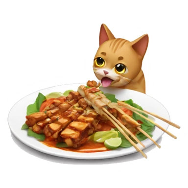 cat eat satay sticker