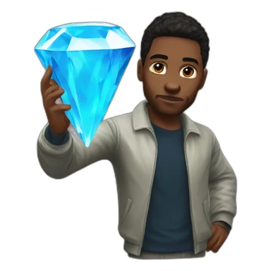 gta character holding blue diamond sticker
