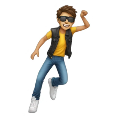 joven gafas piel blanca bailando sticker