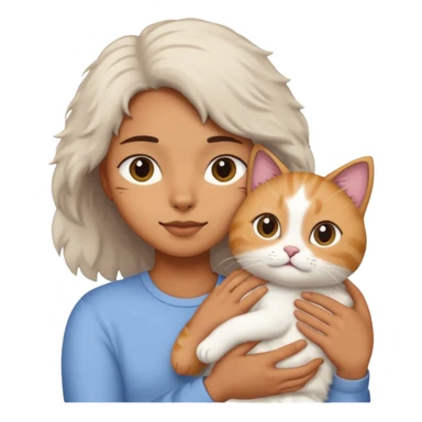 A person holding a cat sticker