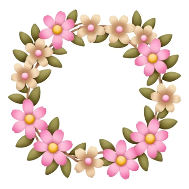 Pink and beige flower garlands  sticker