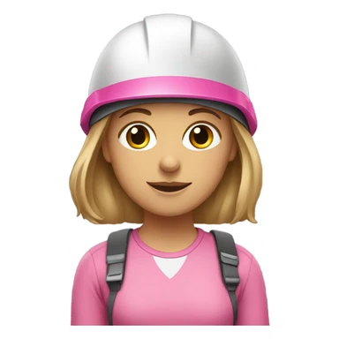girl wearing a helmet with pink shirt sticker