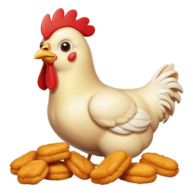 Chicken eating chicken nuggets  sticker