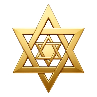 White and gold star of David sticker