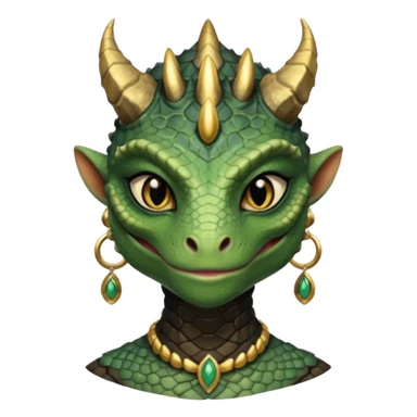 ESO female Argonian with lashes and earrings sticker