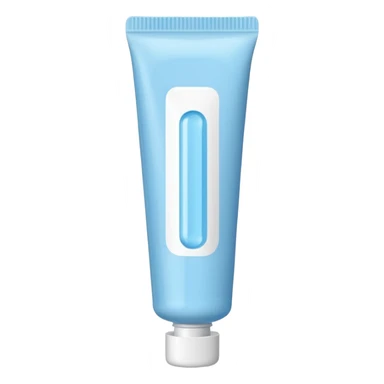 ointment tube light blue and white, thin sticker