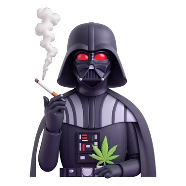 darth vader smoking cannabis sticker