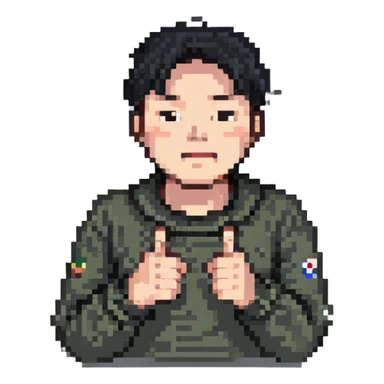 Korean man snapping his fingers sticker