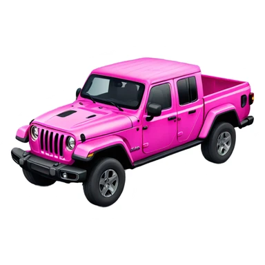 Realistic hot pink to pastel pink ombre Jeep Gladiator truck. sticker