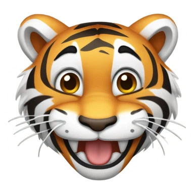A tiger with braces sticker