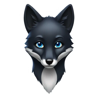 Black fox blue eyes sticker