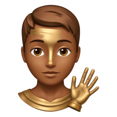 A portrait cast with tin sticker