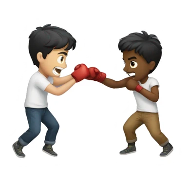A boy fighting a boy  sticker