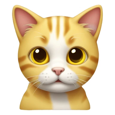 a cute cat with yellow color sticker