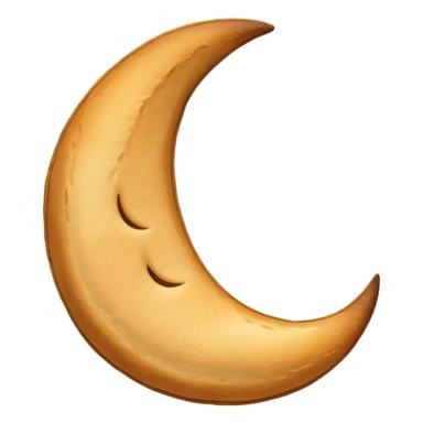 elongated  in the shape of a crescent moon crouton without a face sticker