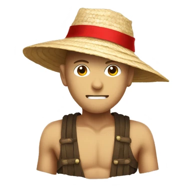 A strawhat with red ruban on it sticker