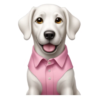 White dog wearing pink shirt  sticker