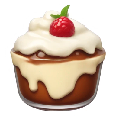 Sweet pudding with cream sticker