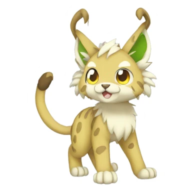 Grass-type Lynx-Fakemon full body sticker