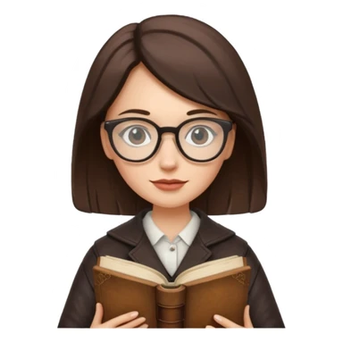 Book Collector — woman + old tome + glasses sticker