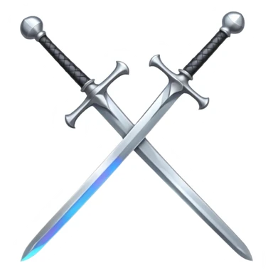 Silver knight sword — clean blade, cross guard sticker
