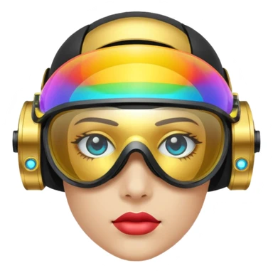 gold simulation rainbow visor goggles sticker