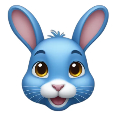 cute blue rabbit head sticker