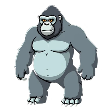 gorilla cartoonish sticker style sticker