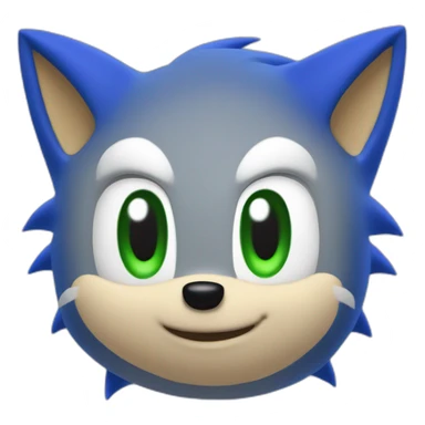 Face of Sonic The Hedgehog from SEGA, Blue Fur with a green eyes, sticker