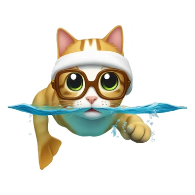 cat snorkeling sticker