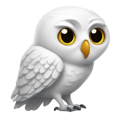 A white owl with a letter in its beak. sticker