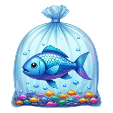 Fish in a plastic bag sticker