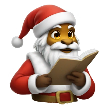 Dragon Santa checking his list sticker