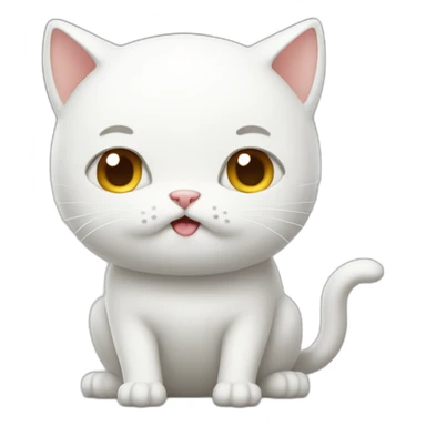 white cat pooping sticker